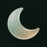 A frosted glass crescent moon